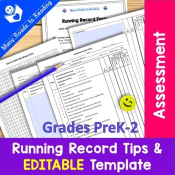 Preview of Running Records Tips and EDITABLE Template