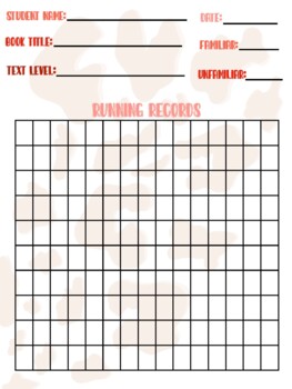 Preview of Running record /guided reading lesson templates