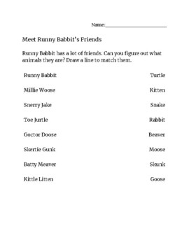 Preview of Runny Babbit Inspired Word Work