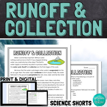 Preview of Runoff and Collection Reading Comprehension Passage PRINT and DIGITAL