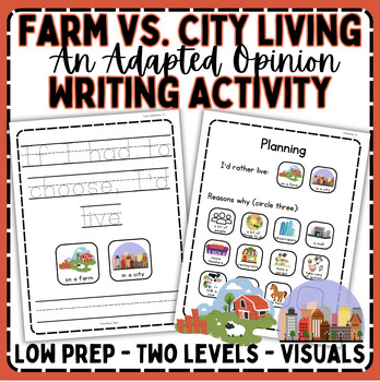 Preview of Rural Farm vs. Urban City: Differentiated Opinion Writing | Sped/Inclusion