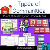 Rural, Suburb, Urban Areas Foldable and Activities 