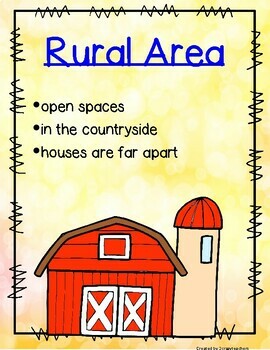 Rural, Suburb, Urban Areas Foldable and Activities by 2crazyteachers