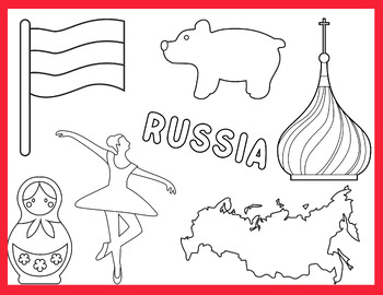 Preview of Russia Coloring Page for Kids