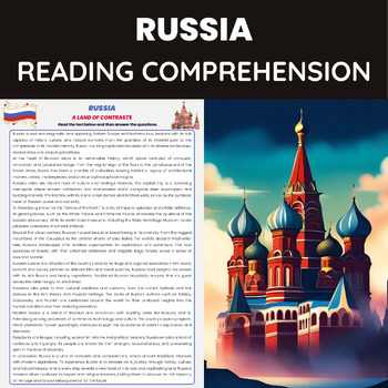 Preview of Russia Reading Comprehension | Russian History Geography and Culture