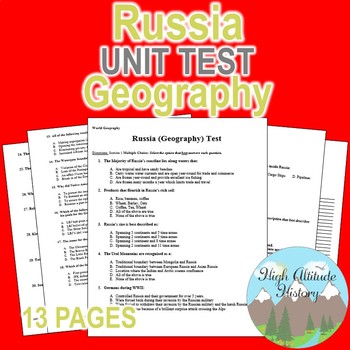 Preview of Russia Test (Geography)
