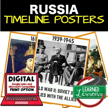 Preview of Russia Timeline Posters and Activity Pages Print and Google