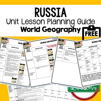 Preview of Russia Lesson Plan Guide for World Geography Back To School