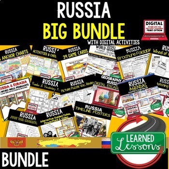 Preview of Russia Geography Bundle Digital Distance Learning, World Geography