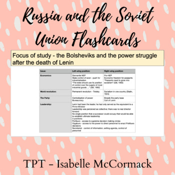 Preview of Russia and the Soviet Union Flashcards 1917-1941