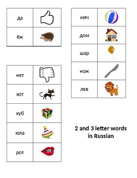Preview of Russian 2 and 3-letter words