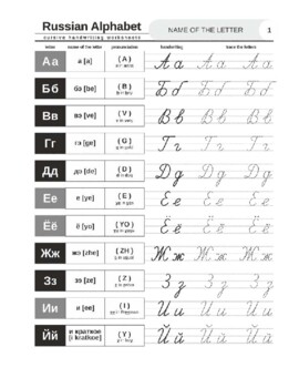 russian handwriting practice sheets