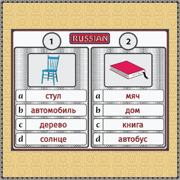 Russian Assessment Task Cards - Everyday Objects by M Teaching Peaks