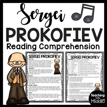 Preview of Russian Composer Sergei Prokofiev Biography Reading Comprehension Worksheet