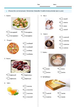 Preview of Russian GCSE & Beginners: Food, restaurant, order, bill, Instrumental case