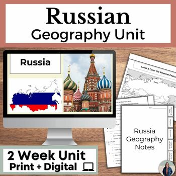 Preview of Russian Geography Unit with Guided Notes and Map Activities