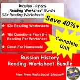 Russian History COMPLETE Reading Worksheet Bundle *Editable**
