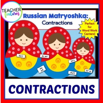 Preview of CONTRACTION GAME and WORD MATCHING Matryoshka Stacking Doll Theme