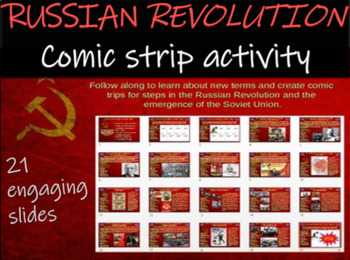 Preview of Russian Revolution Comic Strip Activity:  fun engaging informative 21-slide PPT