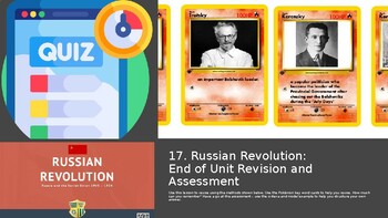 Preview of Russian Revolution - End of Unit Keyword Flash Cards (63), Revision Tasks & Test