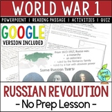 Russian Revolution Lesson (WW1, WWI) - Reading Activity - 