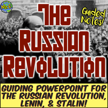Preview of Russian Revolution PowerPoint + Notes Activity PLUS Teacher Guide