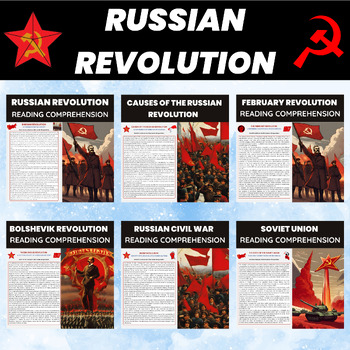 Preview of Russian Revolution Reading Comprehension Bundle Worksheets