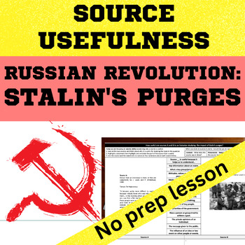 Preview of Russian Revolution Stalin Purges Usefulness Skills Worksheet