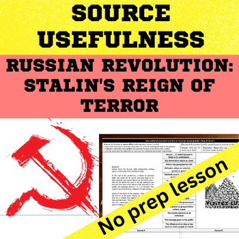 Preview of Russian Revolution Stalin rule of Terror Usefulness Skills Worksheet