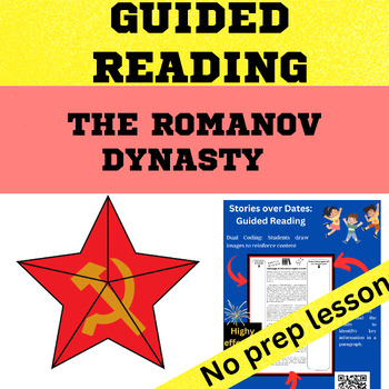 Preview of Russian Revolution - The Romanov Dynasty Guided Reading Worksheet, slide deck