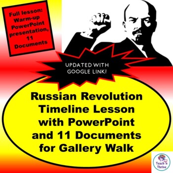 Preview of Russian Revolution Timeline Lesson - Gallery Walk & PowerPoint with Google Link