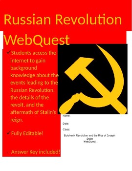 Preview of Russian Revolution WebQuest