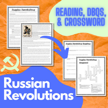 Preview of Russian Revolutions Reading, Document-Based Questions, and Crossword
