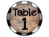 Rustic Black and White Plaid Table Numbers and Large Number Signs