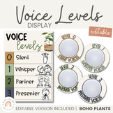 Rustic Boho Plants Classroom Voice and Noise Level Display