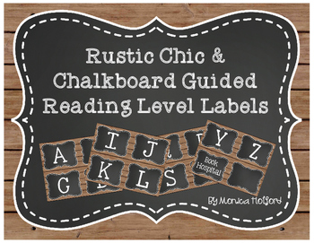 Preview of Rustic Chic & Chalkboard Guided Reading Level Library Labels