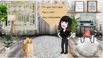 Preview of Rustic Chic Virtual Classroom - fully customizable!