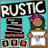 Rustic Classroom Calendar Set, Months, Days, Days of School