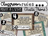 Classroom Rules Posters Rustic 5 Ps