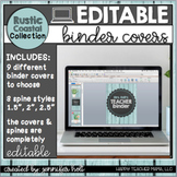 EDITABLE Rustic Coastal Farmhouse Binder Covers and Spines