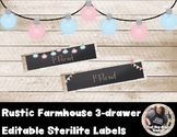 Rustic Farmhouse 3-drawer Sterilite Labels-editable