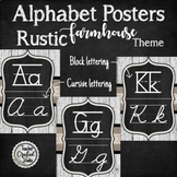 Rustic Farmhouse Alphabet Posters | Print and Cursive