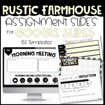 Preview of Rustic Farmhouse Assignment Slides Google Slides | Virtual Learning | 