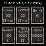 Rustic Farmhouse Chalkboard Place Value Posters