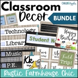 Farmhouse Classroom Decor Bundle - Burlap, Shiplap, Chalk,