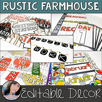 Preview of Rustic Farmhouse Decor - Editable