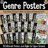 Rustic Farmhouse Reading Genre Posters for Upper Elementar