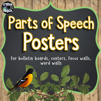 Preview of Rustic Farmhouse Parts of Speech Posters