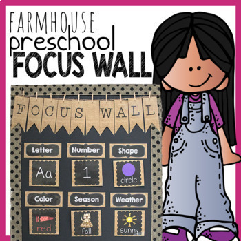 Preview of Rustic Farmhouse Preschool Weekly Focus Wall