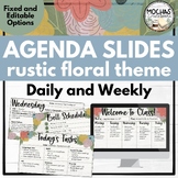 Rustic Floral Daily and Weekly Agenda Slides